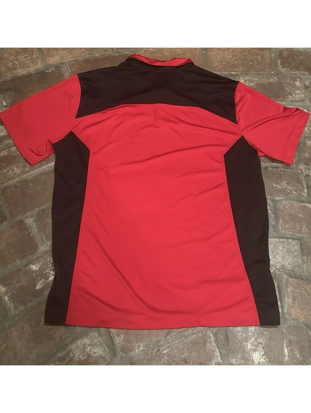 Nike Golf Dri-FIT Polo Shirt Mens XL Red Black Eagle Ribbon Crest